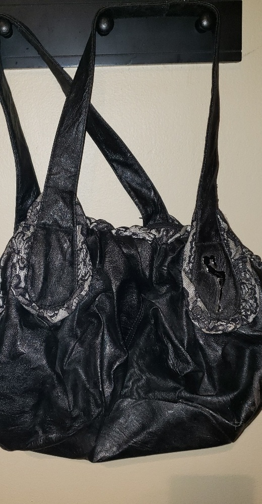 Dollhouse black faux leather purse